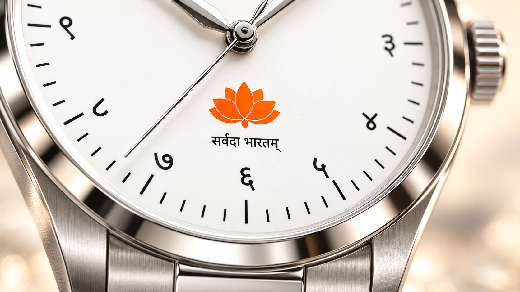 Extreme macro of the lotus motif on the watch dial